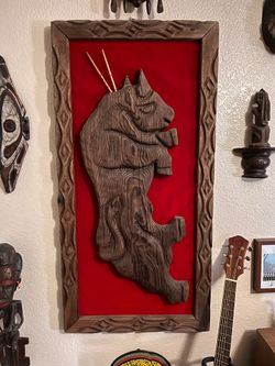Witco Large Framed Art Vintage Bull