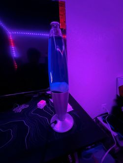 Lava Lamp Blue with Silver Base