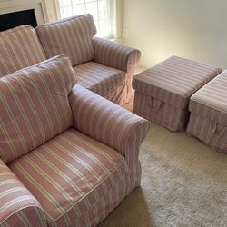 IKEA Pink Sofa Set