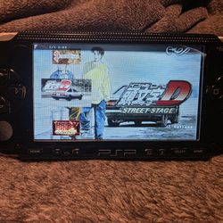Playstation Psp Black 1000 Phat Mod--ded Video Game Console IPS screen upgrade