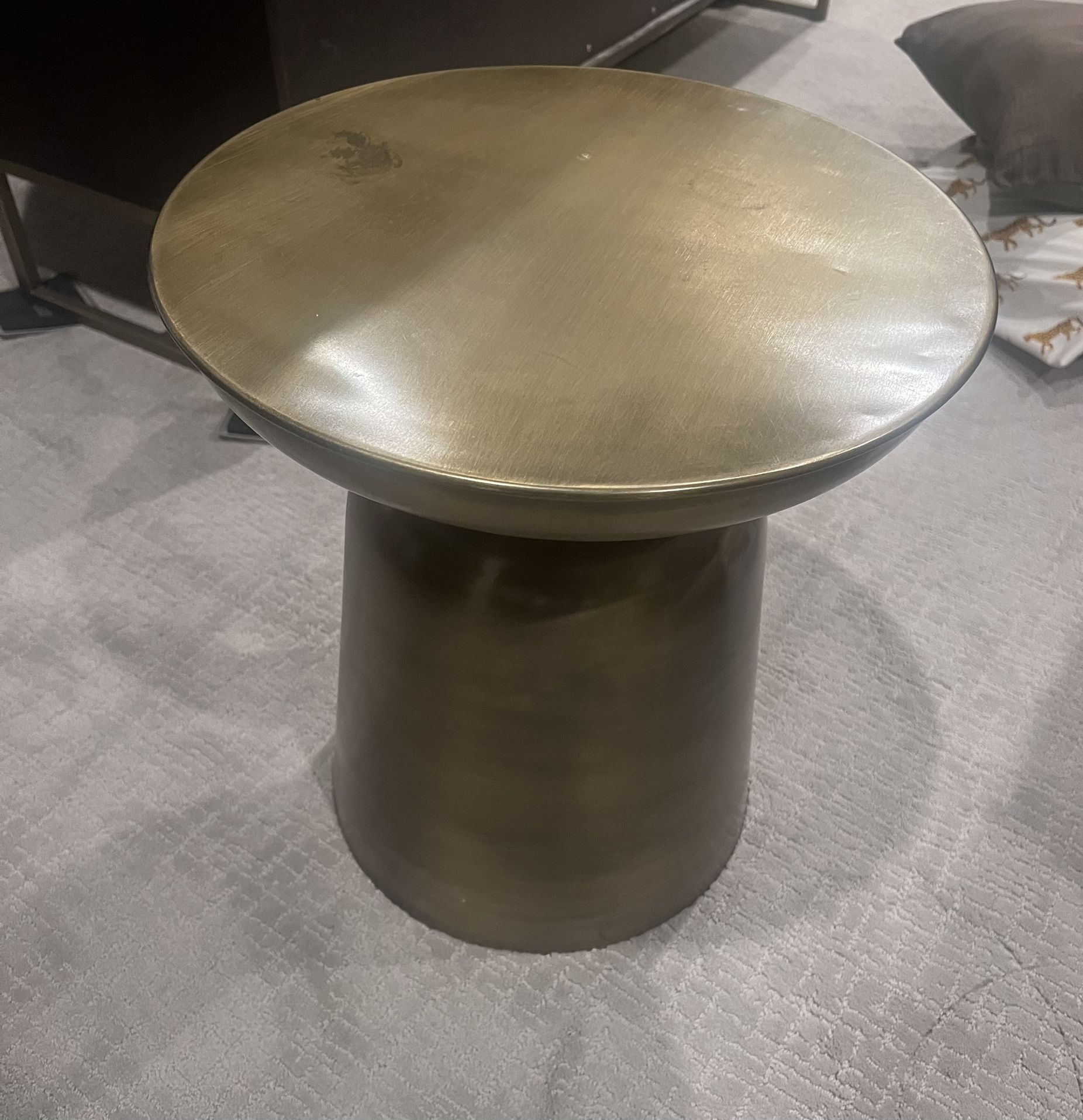 Round Brass End Table
