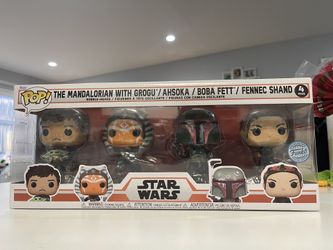 Limited Edition The Mandalorian With Grogu, Ashoka, Boba Fett, Fennec Shand 4 Pack