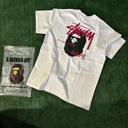 Pink and White Bape Tee 