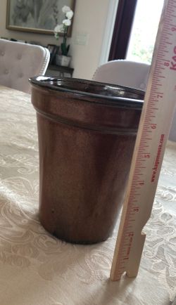 7 inch tall vase orchid flower pot rust color