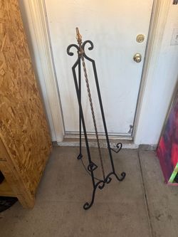 Set of 5 Decorative Wrought Iron Display Easels / Art Stands