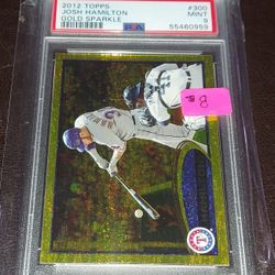2012 TOPPS JOSH HAMILTON GOLD SPARKLE PSA 9