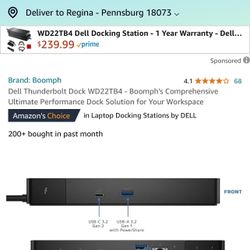 Dell Docking Station.   WD22TB4. 