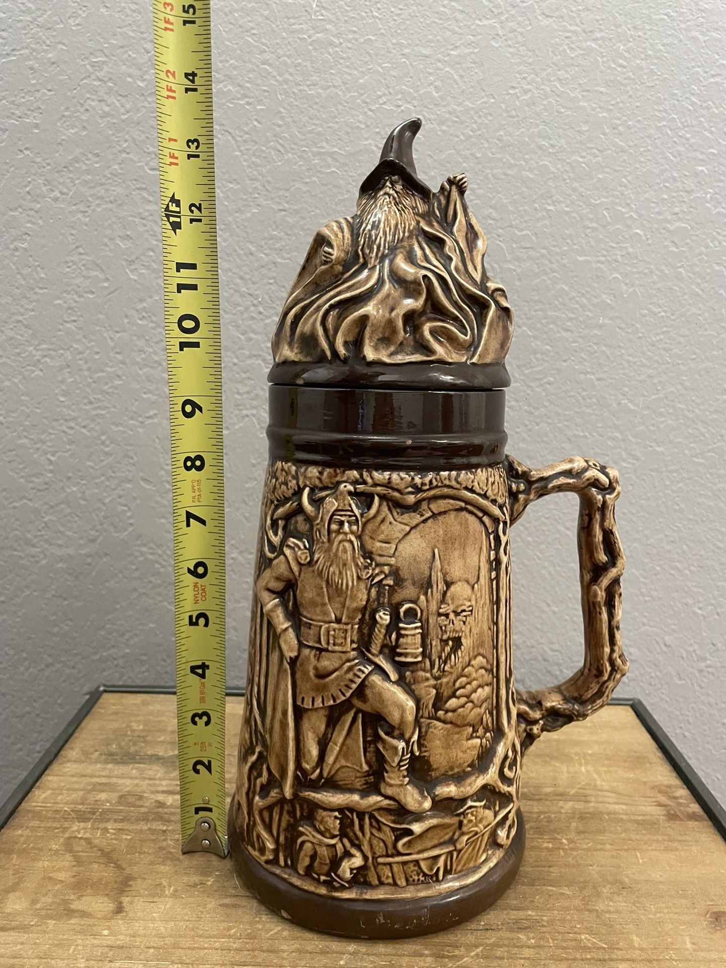 Huge Ceramic Viking Beer Stein