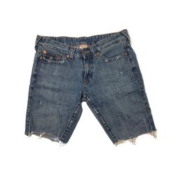 True Religion section #503 denim distressed shorts