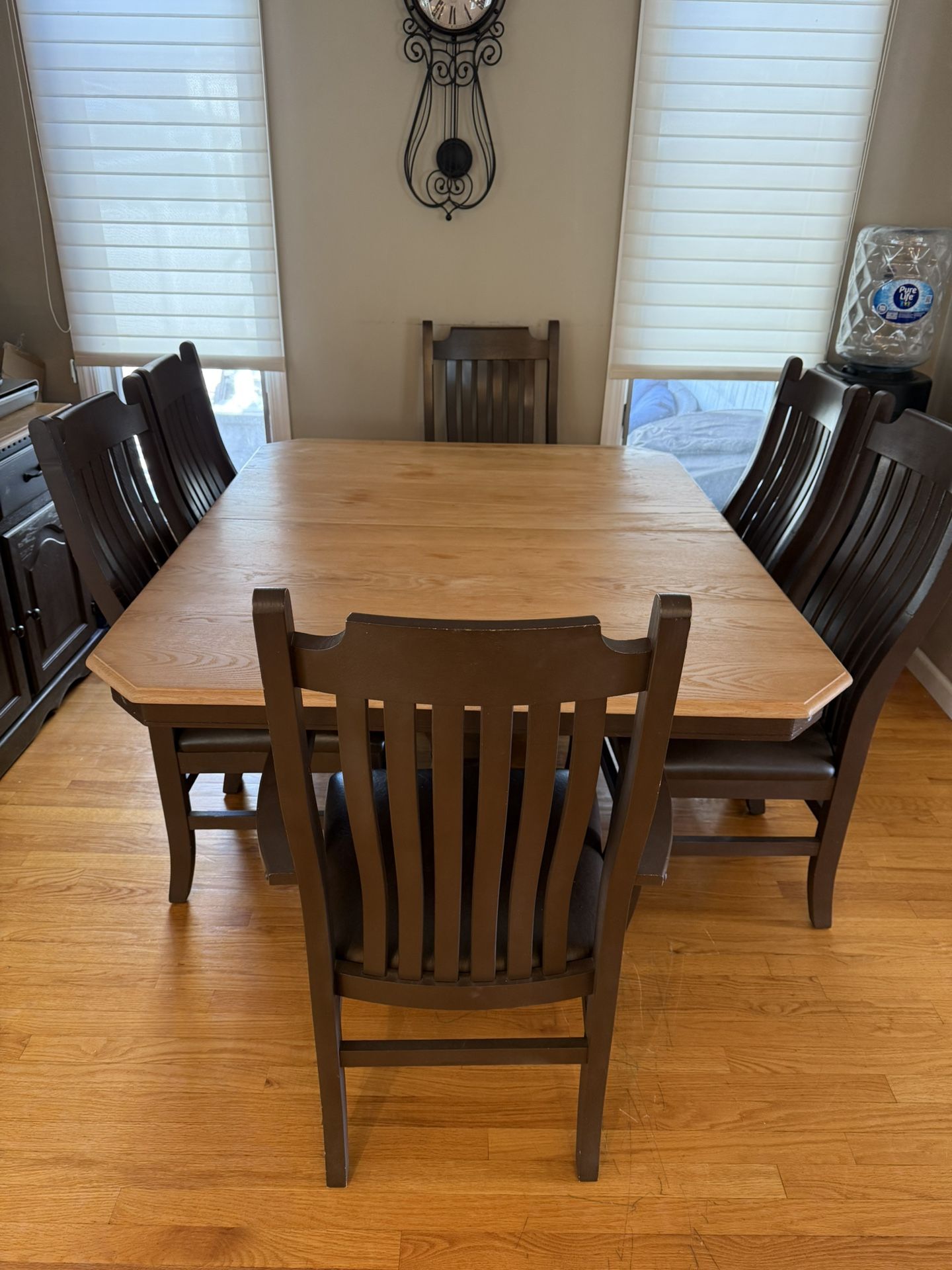 Expandable dining Table With 6 Chairs And Buffet