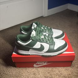 Green and White dunk lows 