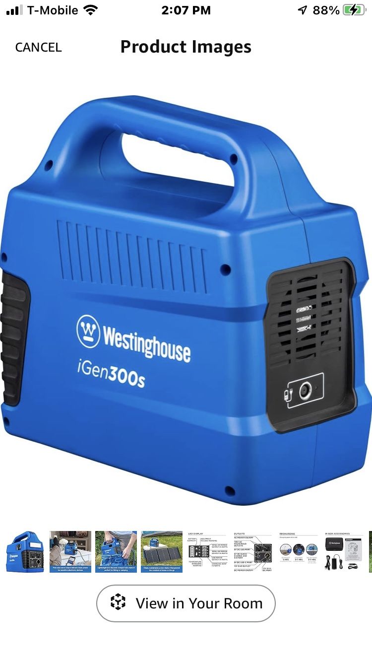 Solar 296Wh 600 Peak Watt Portable Backup