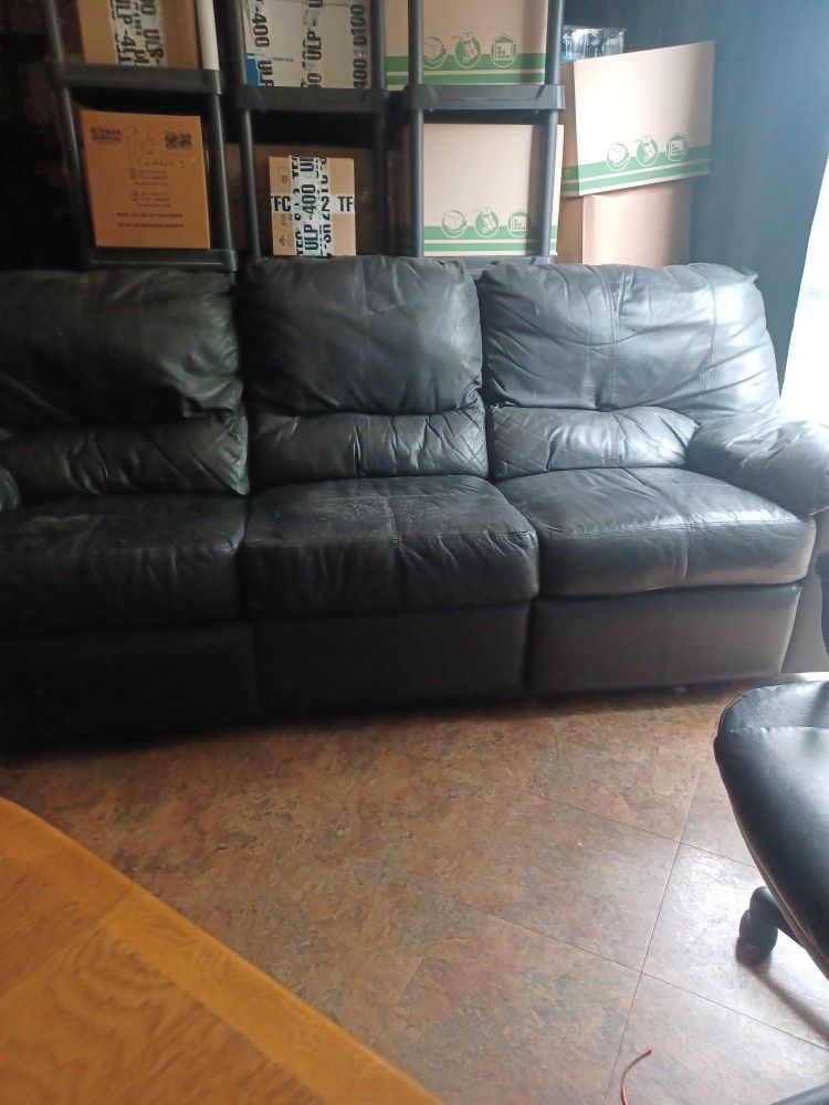 Free Black Leather Couch/recliners
