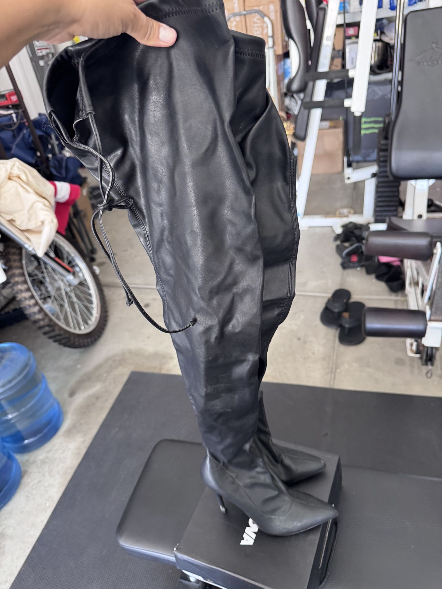 Black Thigh High Boots Size 8 