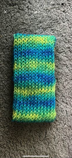 Lime Green/Blue Handmade Ear Warmer