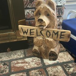 Hand Carved Wooden Bear