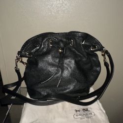 Coach Black Turnlock Tie Bucket Bag