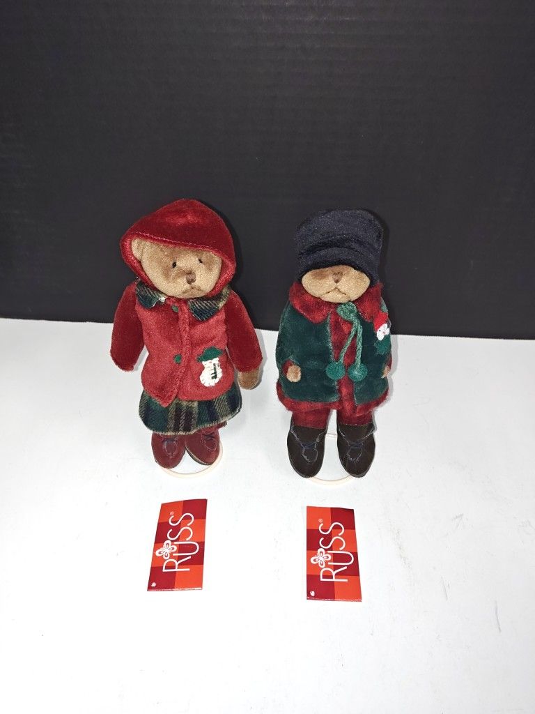 Russ Berries Vintage Old World Teddies Elston & Farnsworth Plush Bear Dolls