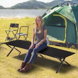 Camping Cot, Sleeping Cots for Adults with Storage Bag, Portable and Lightweight Cot Bed for Outdoor Traveling, Hiking, Office Nap, Easy to Set up, 1