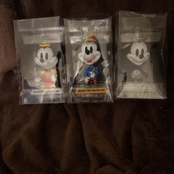 Three Disney Mickey Mouse Bobble Heads - New! 