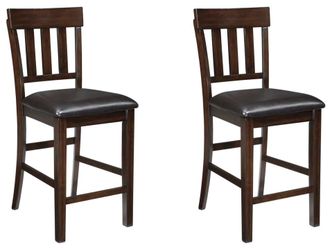Haddigan Dark Brown Counter Height Bar Chair (Set of 2)