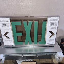 Emergency Exit Sign: Green, LED