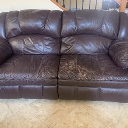 Leather Reclining Love Seat $55 