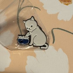 Cat With Paw In Fishbowl - Enamel Pin