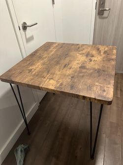 Rustic Wood Table with Hairpin Legs