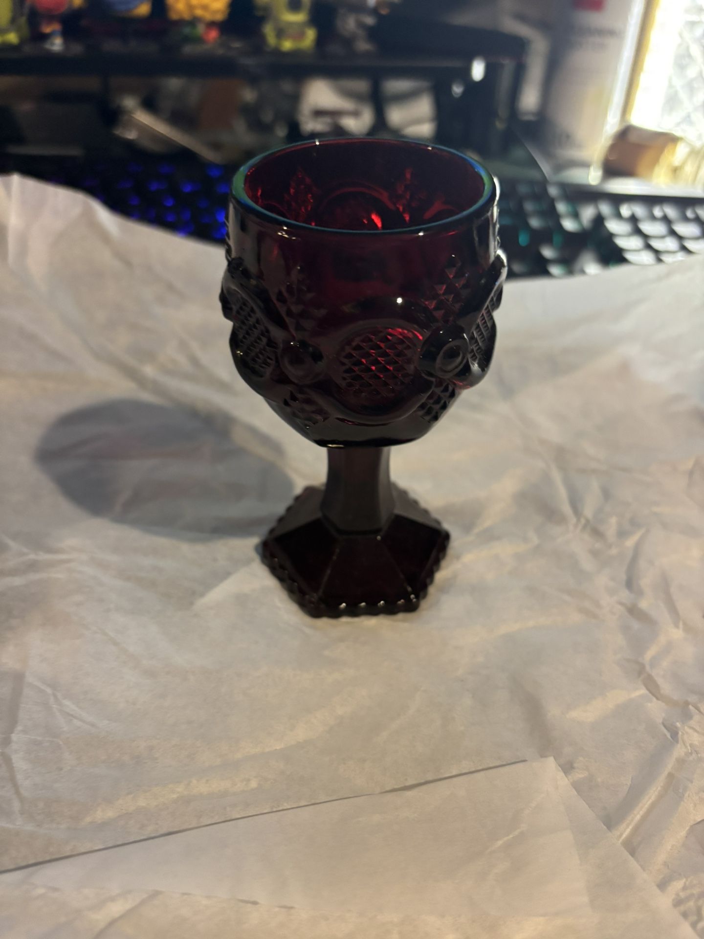 Vintage Avon Cape Cod Ruby Red Glass Goblet