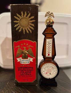 Vintage Avon Weather Or Not Glass After Shave Decanter with Original Box