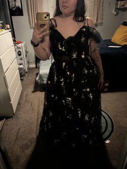 Black floral gown