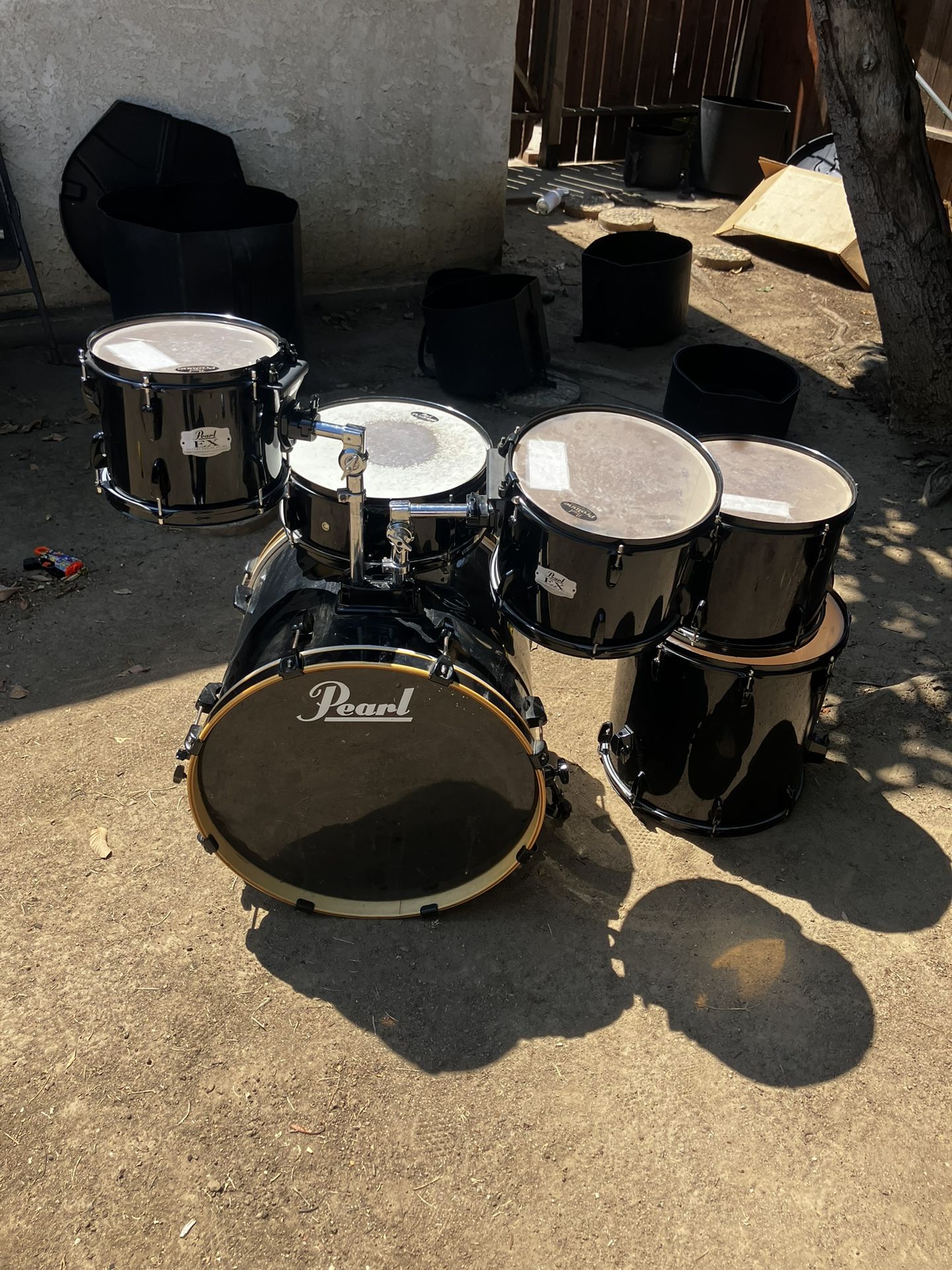 Pearl EX Series Drum Set (with hard shell cases )
