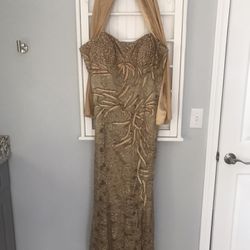Gorgeous Gold Gown With Wrap 