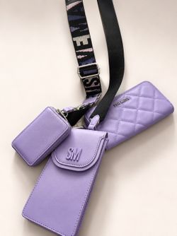 Steve Madden Purple Crossbody Wallet Phone Bag Set Adjustable Strap
