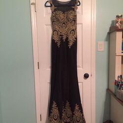 Black And Gold Elegant Dress