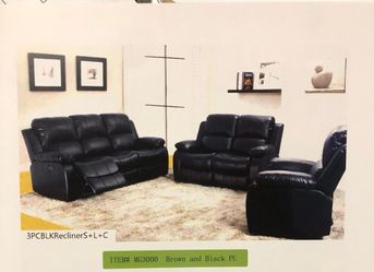 Brand New Sofa Set | Black - Grey - Brown