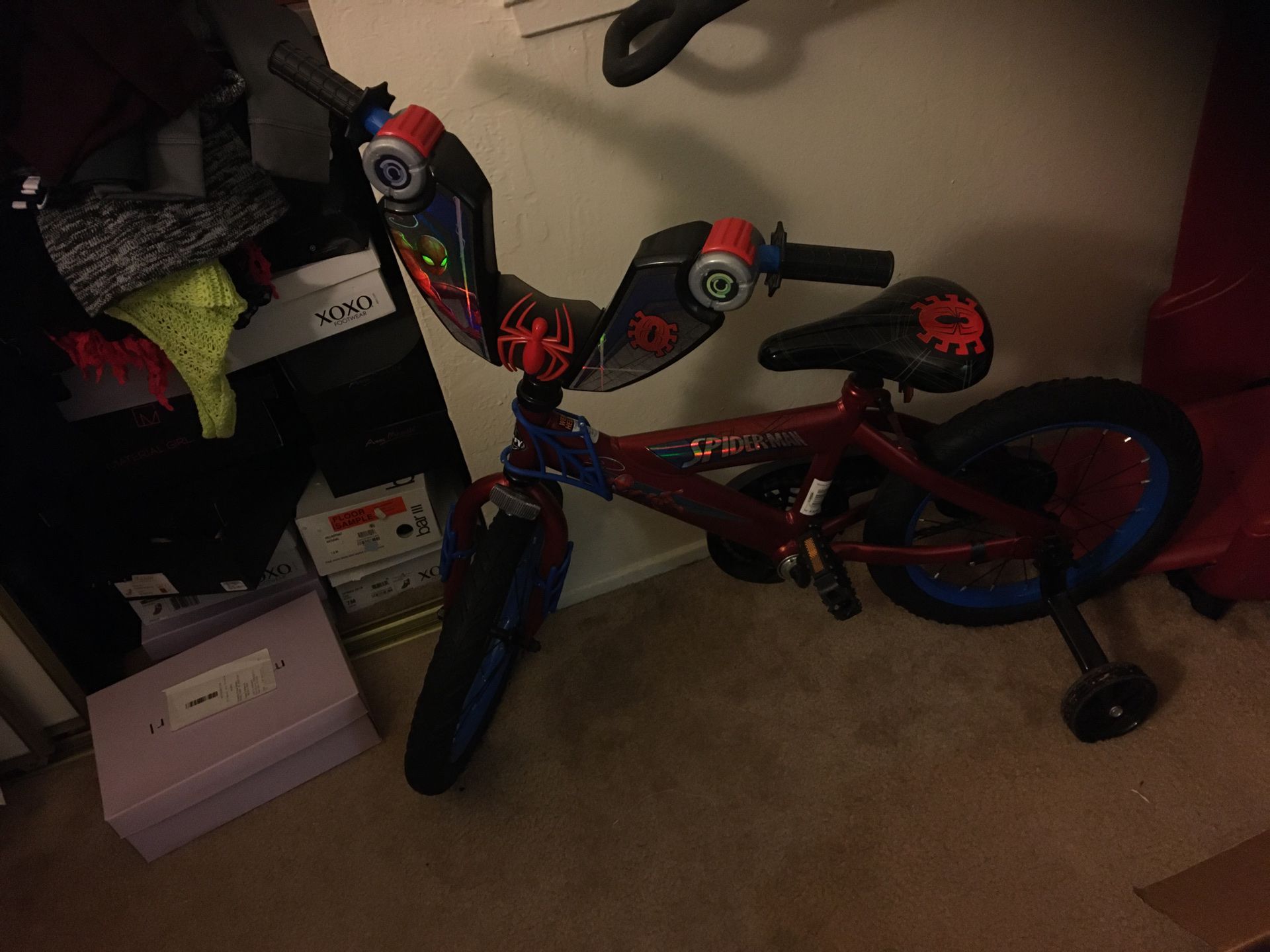 Like new toddler 16 inch Spider-Man bike