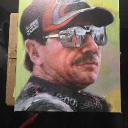 Signed Dale Earnhardt Canvas