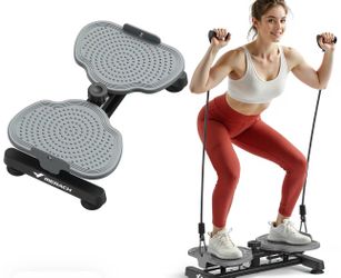 Merach Waist Twist Machine Toned Abs Waist Twister Can Stand with Feet Apart Double Non-slip No Noise Use Exercise Equipment Abdominal Roller Workout