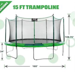 UpperBounce 15ft Trampoline w/Safety Net