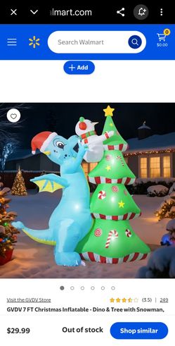 Dino,Snowman and Xmas Tree.