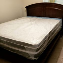 NEW QUEEN PILLOW TOP MATTRESS WITH BOX SPRING ♨️ Bed frame is not available