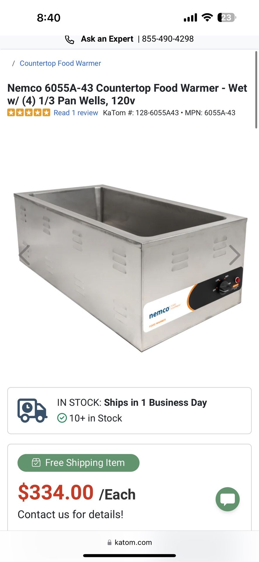 Used Restaurant Food Warmer 
