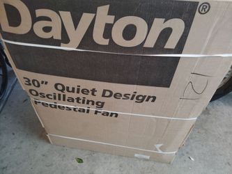 Dayton Light Duty Quiet Design Industrial Fan, Pedestal Mount, 30 in Blade Dia, 115V, Oscillating