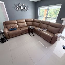 Sectional Sofa With End Recliners And Head Rest 