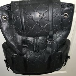 Men’s 100% Authentic Black Leather Gucci Backpack 