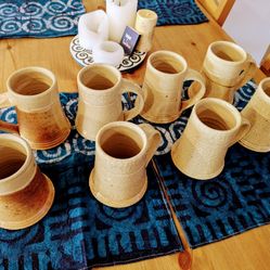 Set Of 8 Handmade Ceramic Mugs