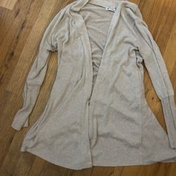 Beige long cardigan size large 