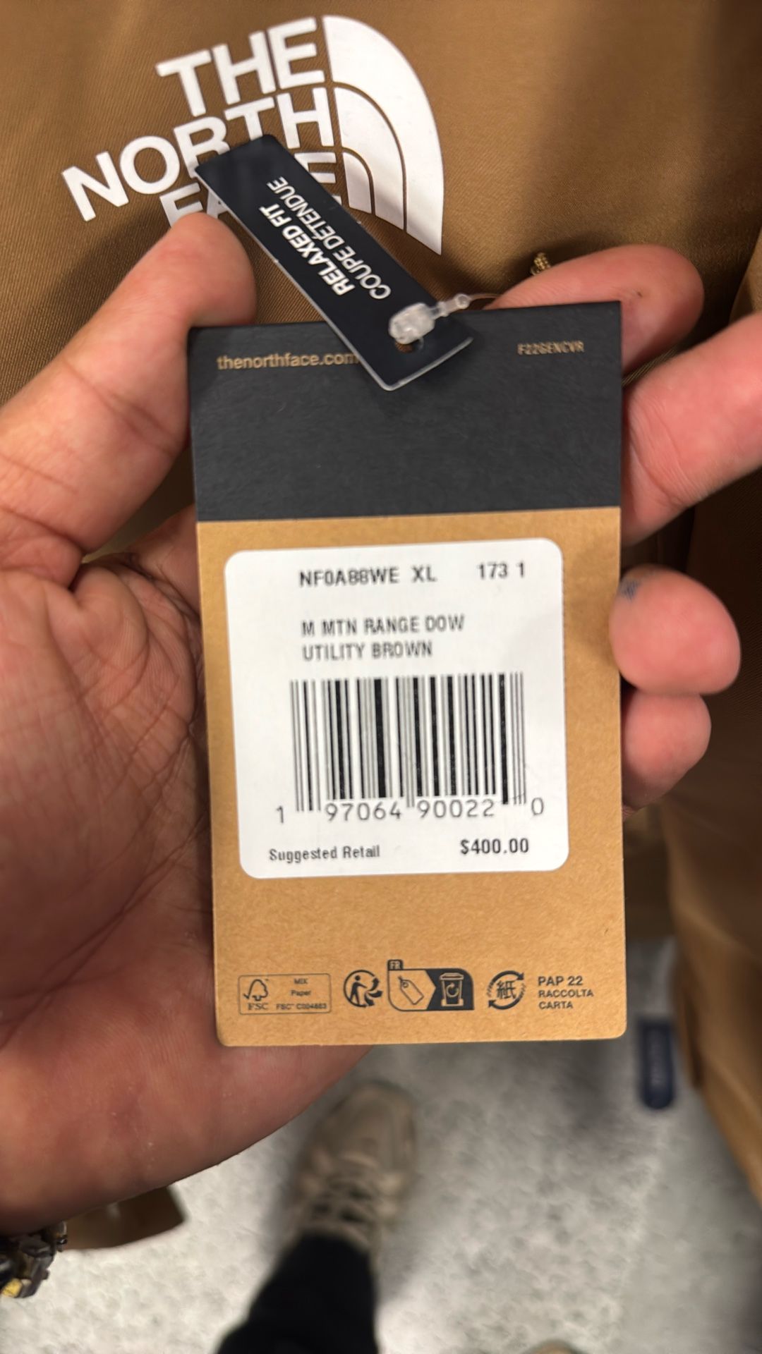 XL JACKET NORTH FACE MOUNTAIN RANGE DOW